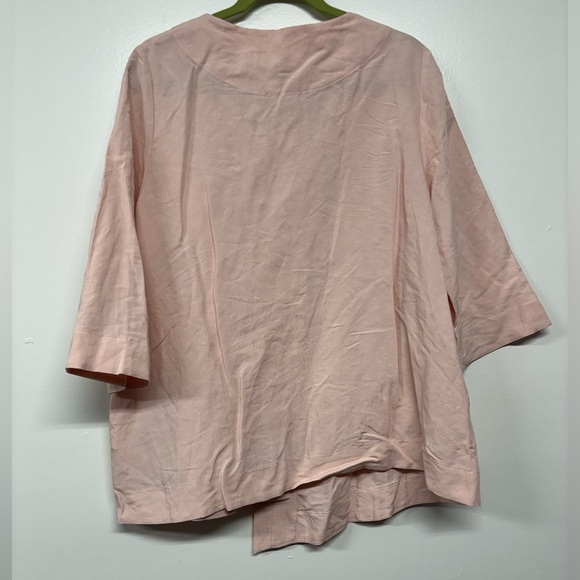 Niche Nilgun Derman Pink Linen Blend Lagenlook Tunic Top Size Medium - Picture 3 of 6